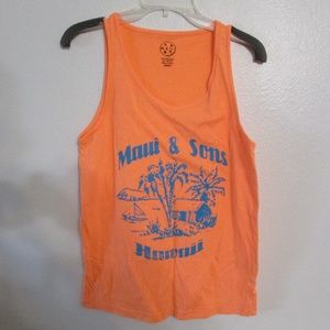 Maui Orange Sleeveless Tank Top Size M Pristine